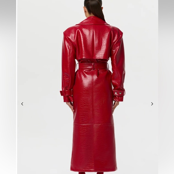 NAKED WARDROBE VEGAN CROC TRENCH COAT - Picture 4 of 11